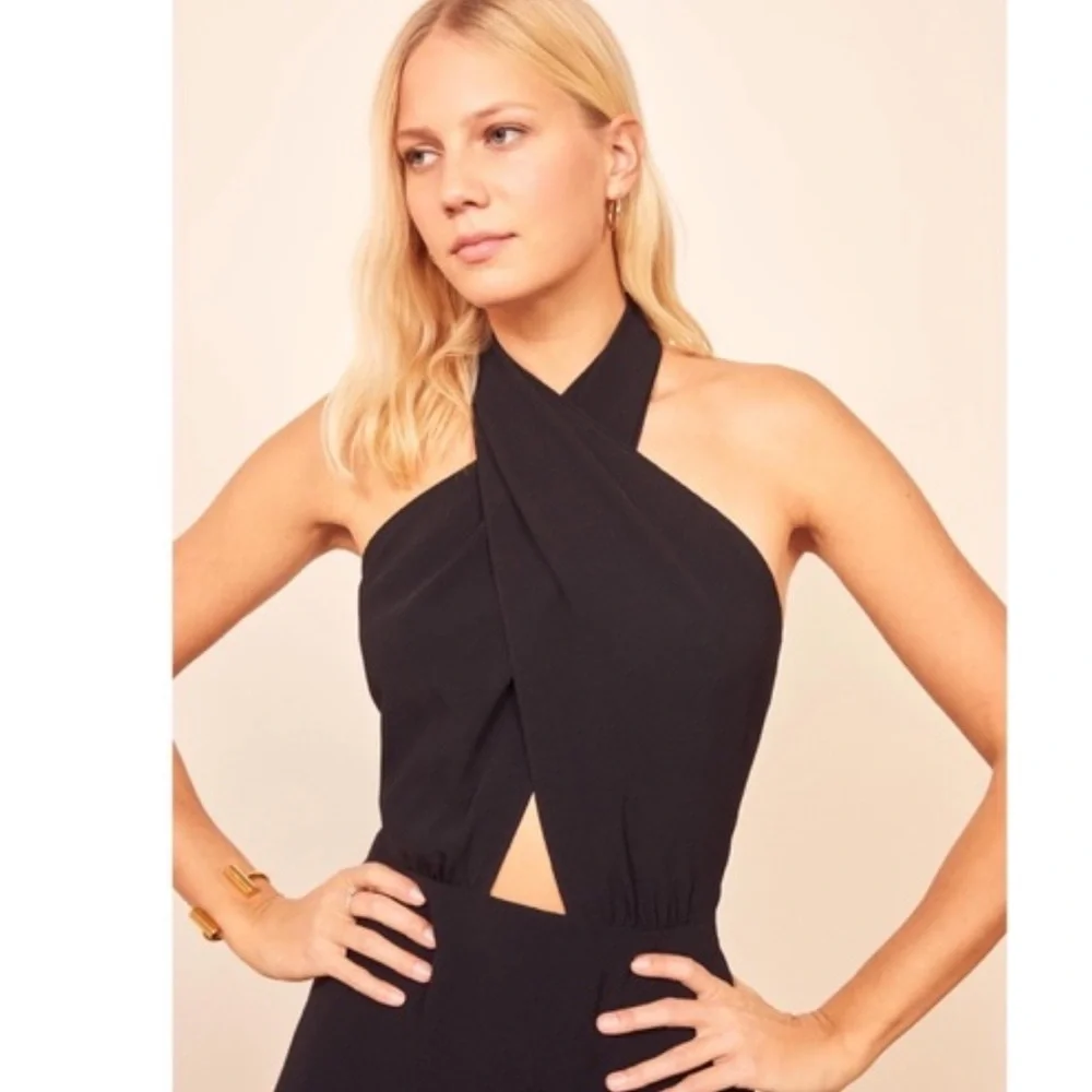 Reformation Carlie dress in black. US size 4 - Picture 3 of 4